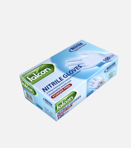 Falcon Nitrile Gloves Blue Powder Free Medium 100 Pieces